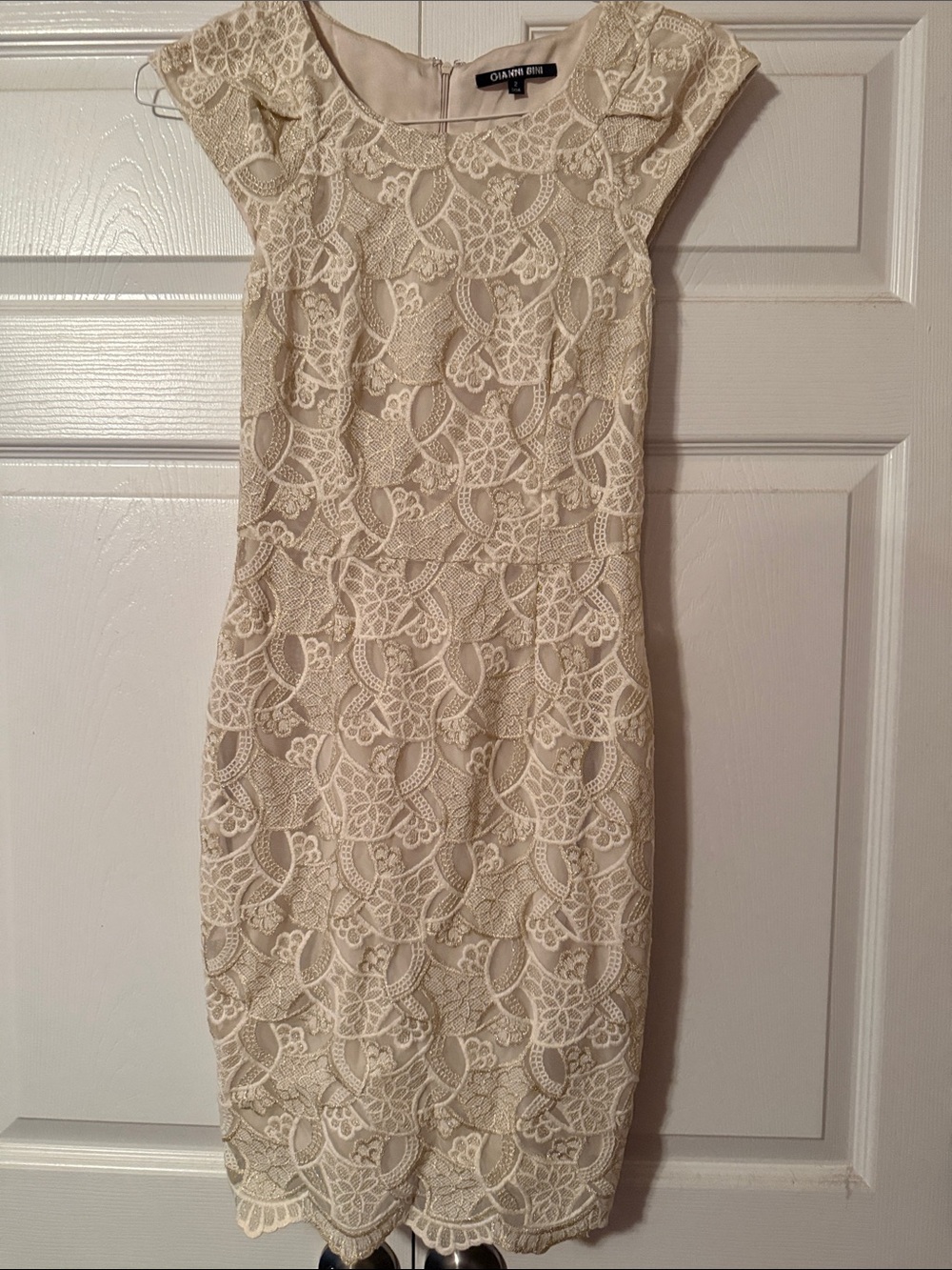 Classic Ivory Lace Sheath Dress